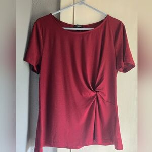 Burgundy Twist-Front Top